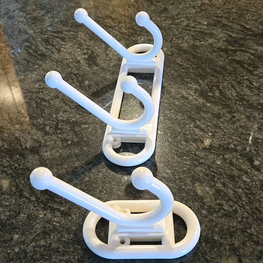 HOOK NOOK White Plastic Hooks - Set Of 2